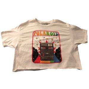 polaroid graphic crop top